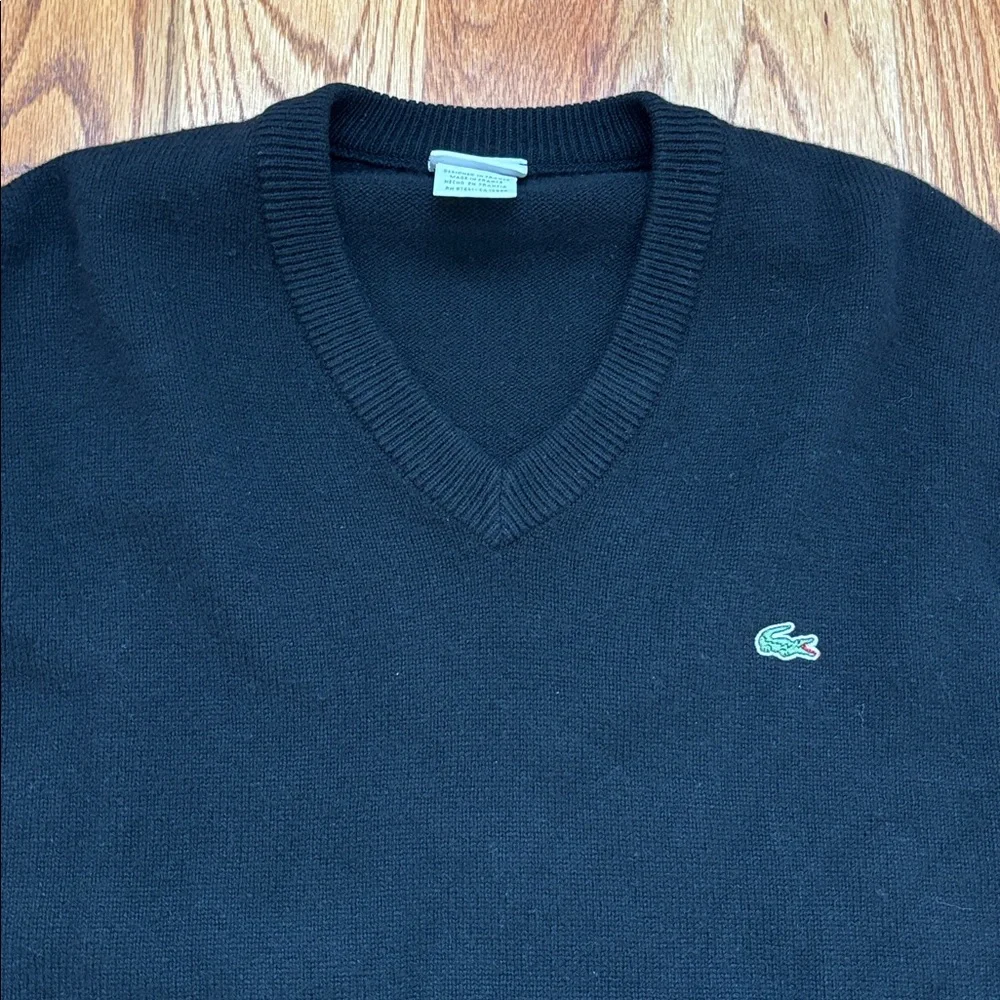 Lacoste‎ Made in France V-Neck Wool Pullover Sweater Men's Size XL
